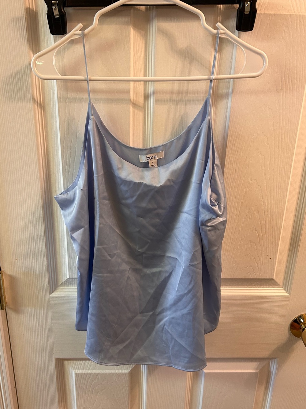 Bar III Sky Blue Satin Camisole with Adjustable Straps